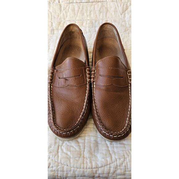 POLO RALPH LAUREN Men's‎ Pebbled Leather Penny Driving Loafer Brown US 10.5 D - Picture 1 of 6
